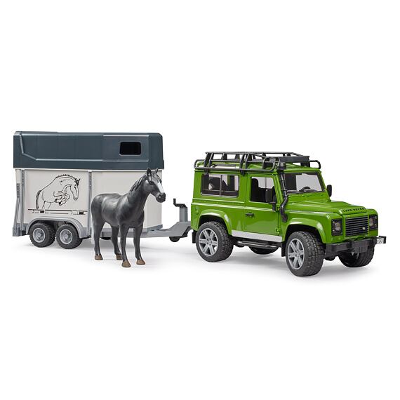 Land Rover Defender s prepravníkom na koňa - Bruder 2592