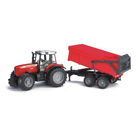 Traktor Massey Ferguson 7480 s vozidlom - BRUDER 2045