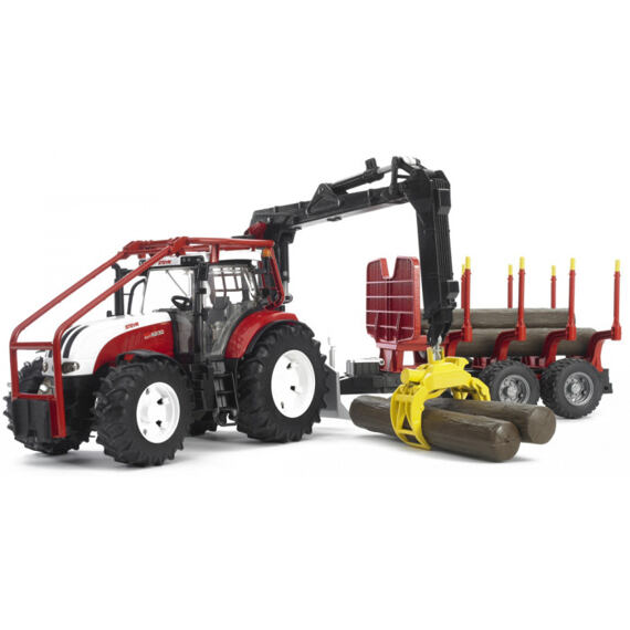 Lesný traktor Steyr CVT 6230 s prepravníkom na drevo - BRUDER 3093