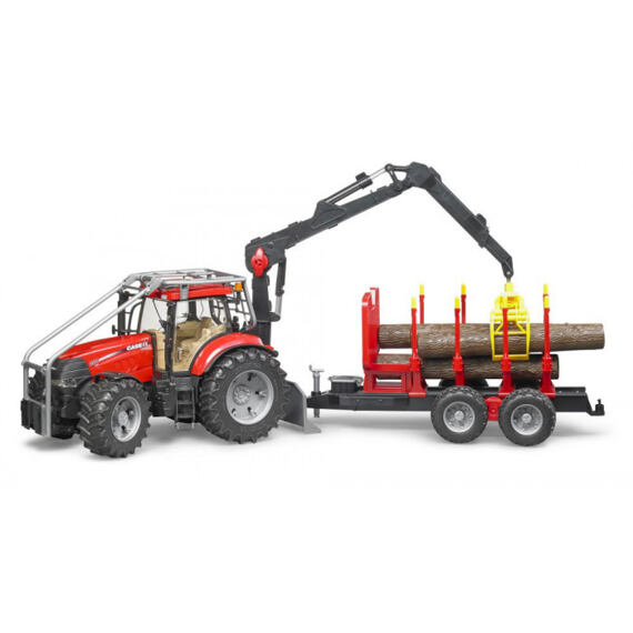 Lesnícky traktor Case CVX 230 + voz a 4 polená - Bruder 3098