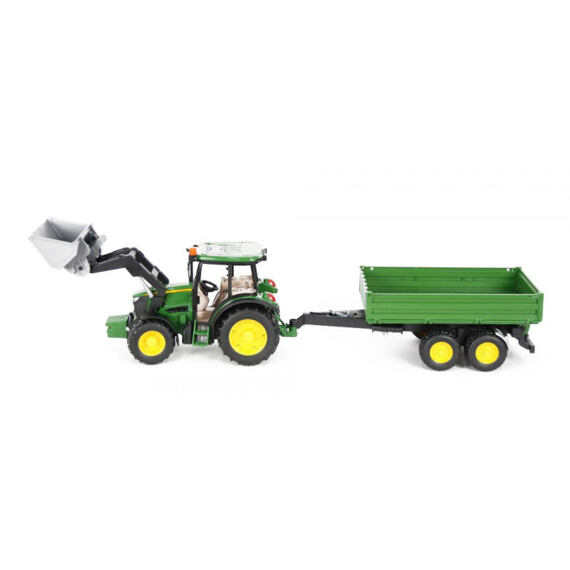 Traktor John Deere 5115 s vozidlom a čelným nakladačom - Bruder 1793