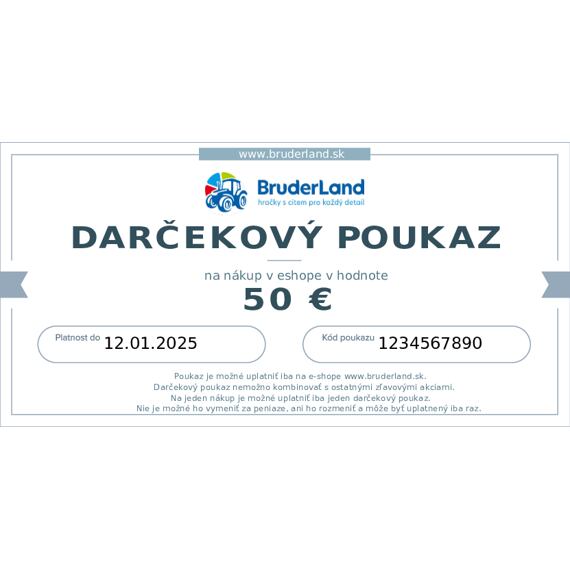 Darčekový poukaz v hodnote 50 €